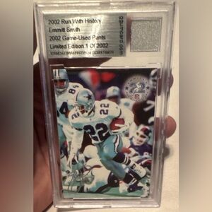 Emmitt Smith Dallas Cowboys Football Card - White & Silver